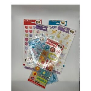 Hallmark Stickeroni Y2K Lot Of 6 Variety Sticker Sheets SEALED Glitter Cute Girl
